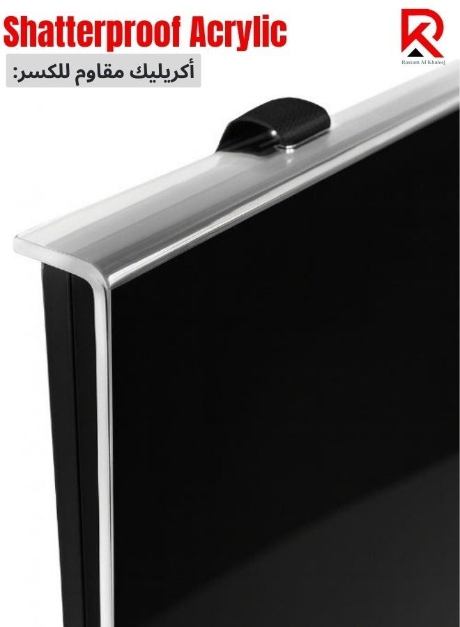 Rassam Al Khaleej 65-Inch TV Screen Protector – Shatterproof, Anti-Blue Ray, Eye Protection, Removable, Waterproof Clear Shield for LED/LCD/4K TVs (146 x 84 cm) - Image 5